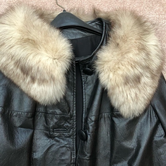 Authentic Vintage Leather TrenchCoat - Minx collar - Picture 11 of 11